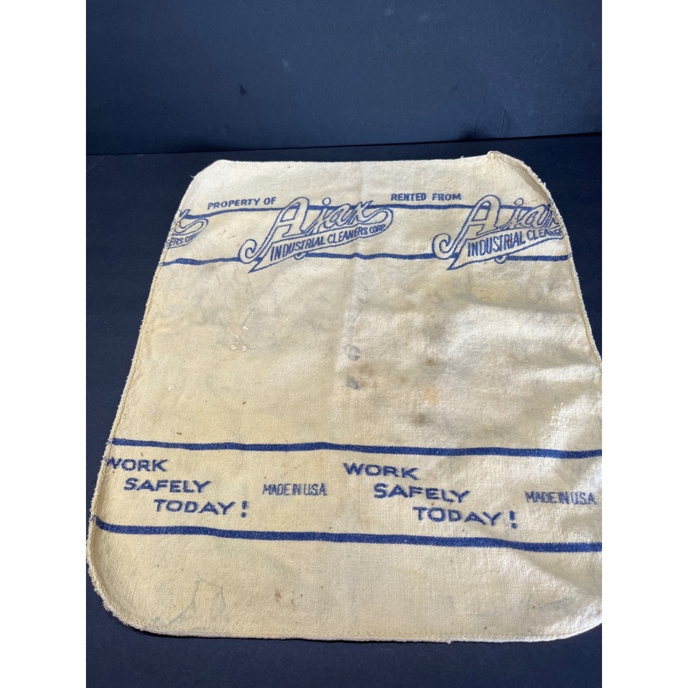 Vintage Ajax Industrial Cleaners Corp Shop Rag Work Safely Today Made in USA